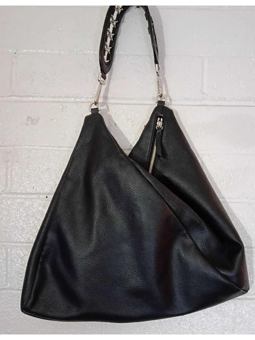 Calvin Klein Geo Rocky Road Large Slouchy Crossbody Purse Black